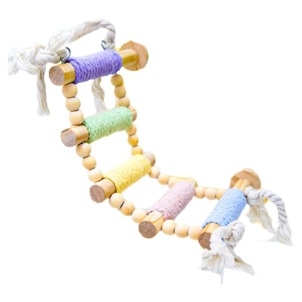 5 8 10 Steps Bird Cotton Rope Ladder Hanging Colorful Cage – 3 Colors