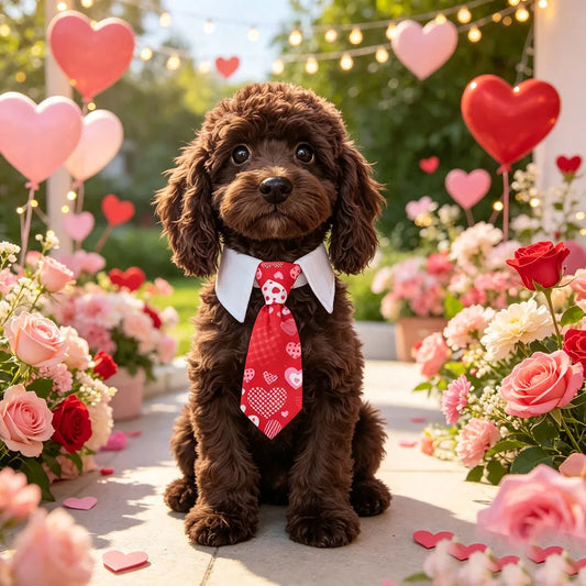 Valentine Lovely Cat Dog Tie with Collar - MyPetDollar.com