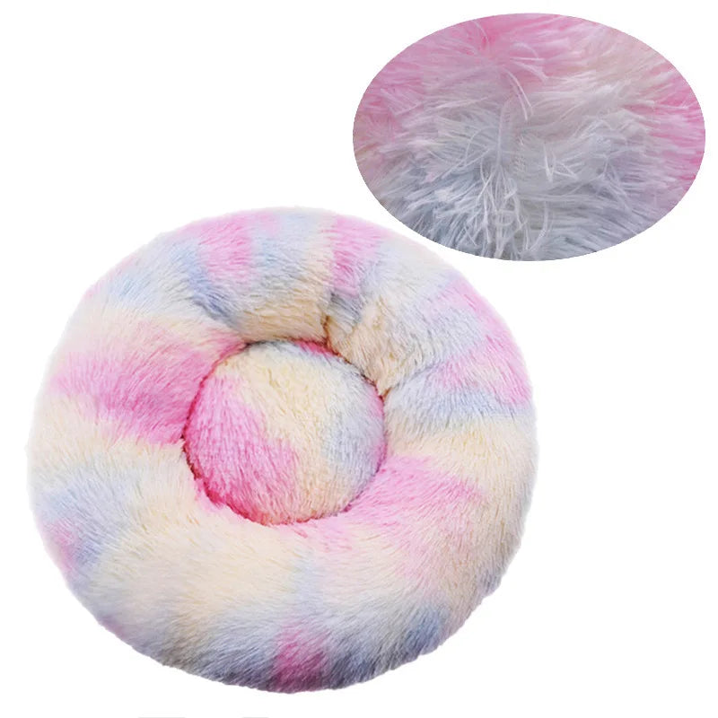 Round Dog Bed Winter Warm Cat Bed Plush - MyPetDollar.com