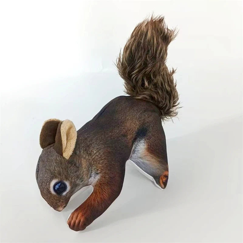 Soft Simulated Rabbit Squirrel Plush Interactive Dog Squeaky Toys