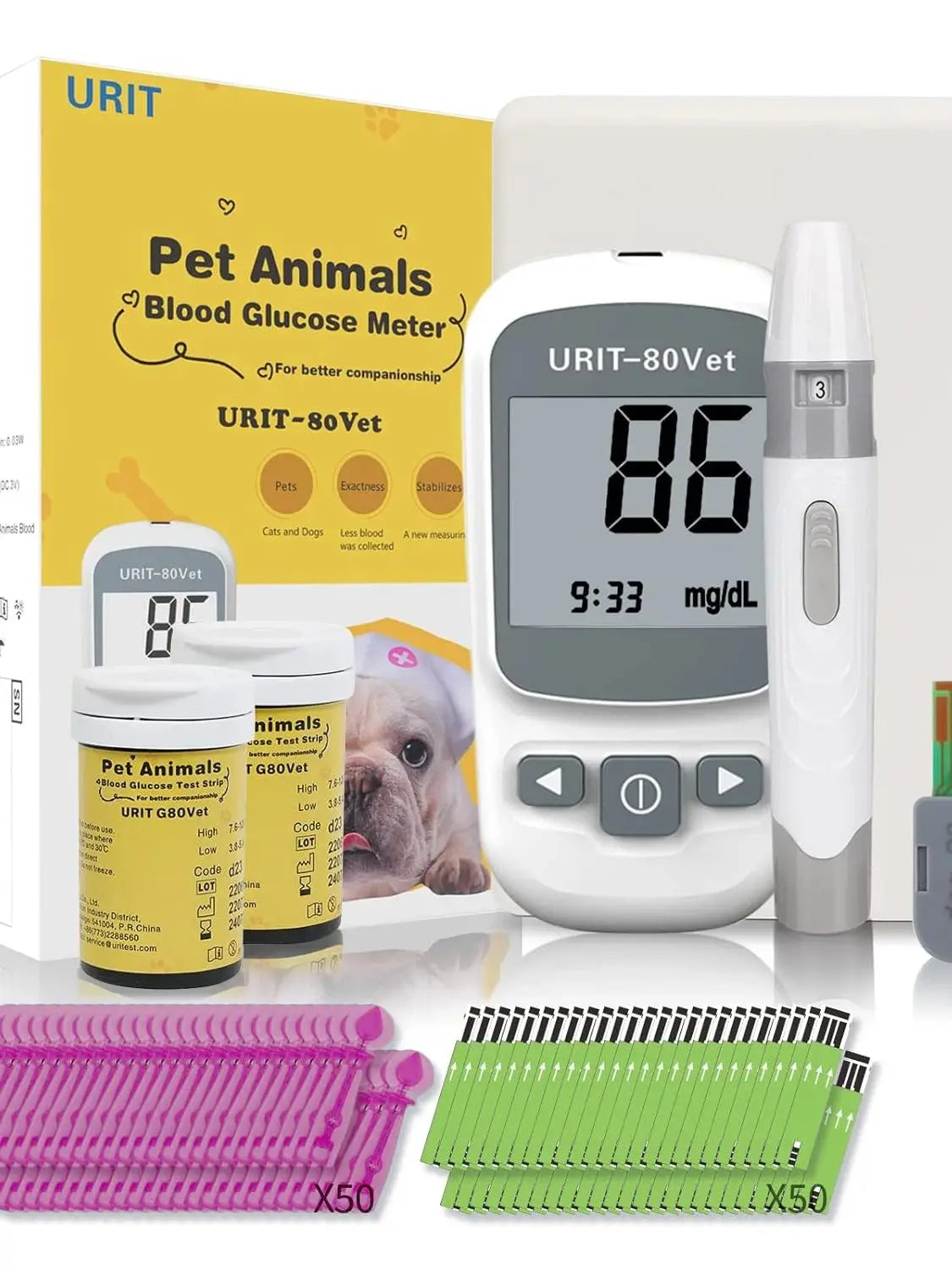 Glucose Monitoring Kit for Dogs & Cats, Pet Blood Sugar