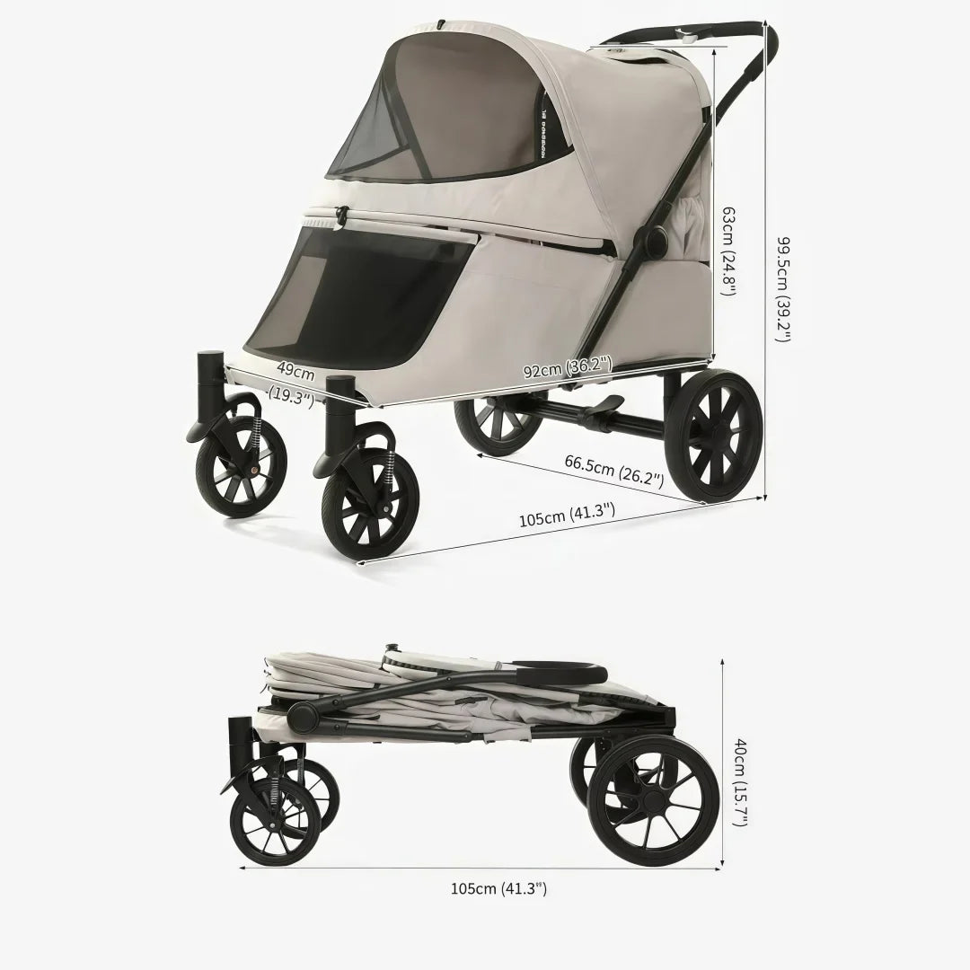 Large Foldable All-Terrain Pet Stroller with - MyPetDollar.com