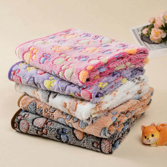 Cute Paw Print Warm Pet Bed Mat Cover For - MyPetDollar.com