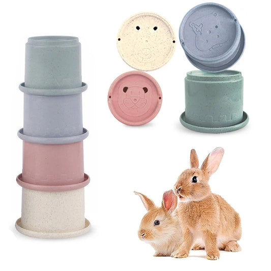 Stacking Cups Toy For Rabbits, Multi-colored - MyPetDollar.com