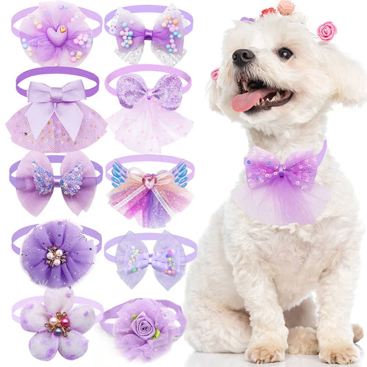 10PCS Colorful Lace Dog Cat BowTies Collar - MyPetDollar.com