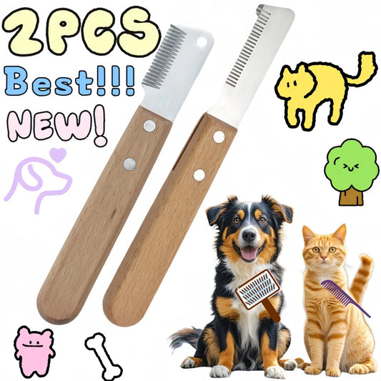 2PCS Pet Hair Removal Knife Dog Comb Beauty - MyPetDollar.com