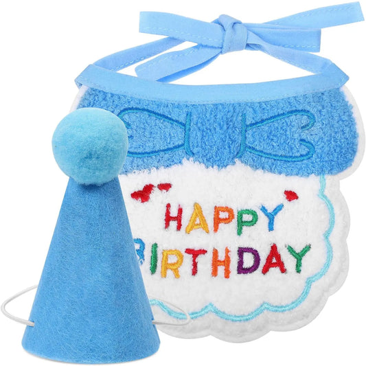 2Pcs Cat Dog Birthday Bandana Scarf And - MyPetDollar.com
