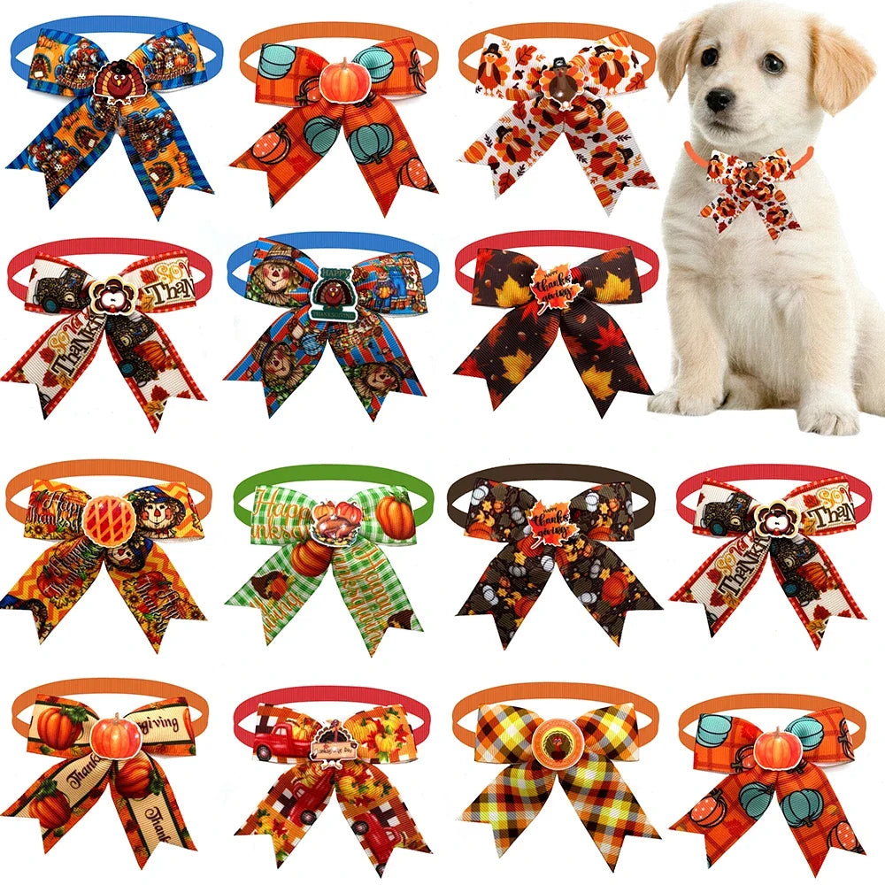 30/50 Fall Autumn Style Small Dog Bow Ties - MyPetDollar.com