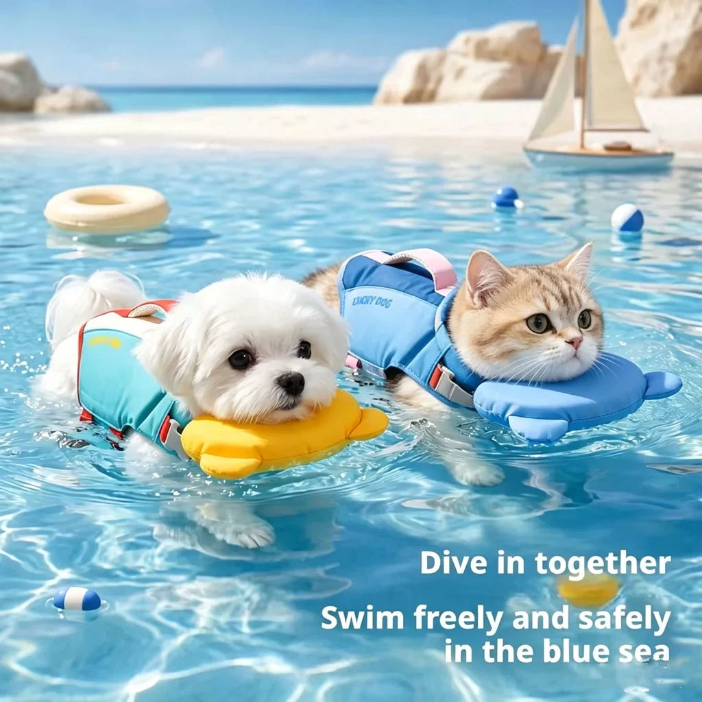 Summer Dog/Cat Life Jacket EPE Buoyancy Vest - MyPetDollar.com