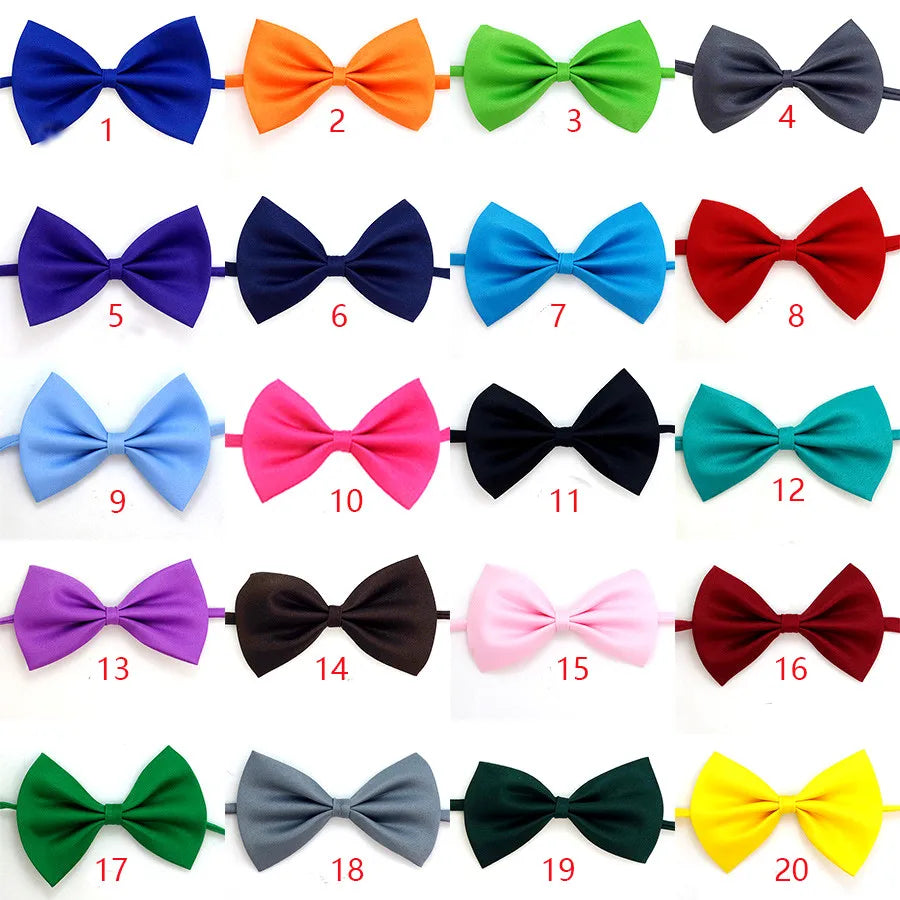 Solid Small Dog & Cat Bow Tie Neckties Bulk Pet Bowties
