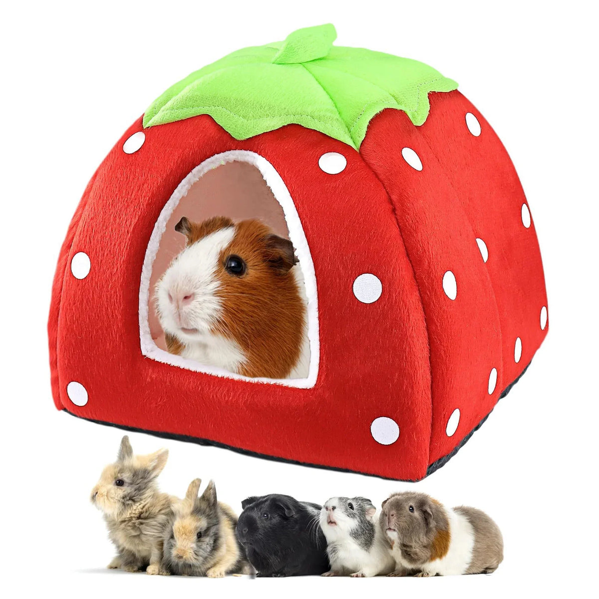 Strawberry Hamster House Guinea Pig Hideout - MyPetDollar.com