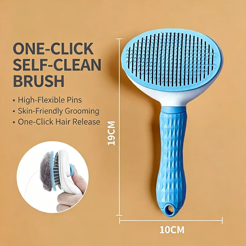 Pet Grooming Comb with One-button Float Hair Removal – 2 Colors