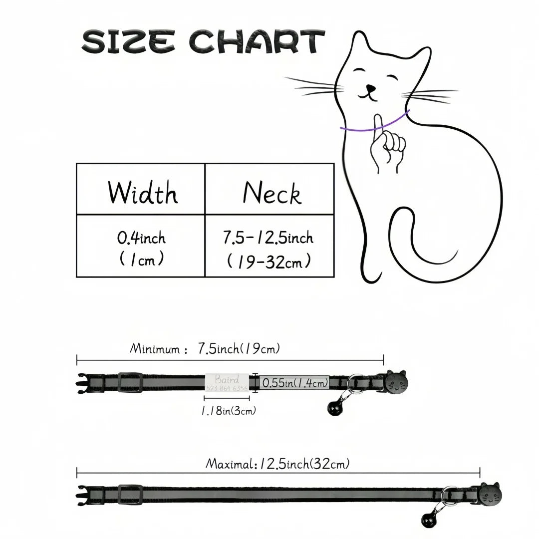 13 Colors Custom Engraved Reflective Cat - MyPetDollar.com