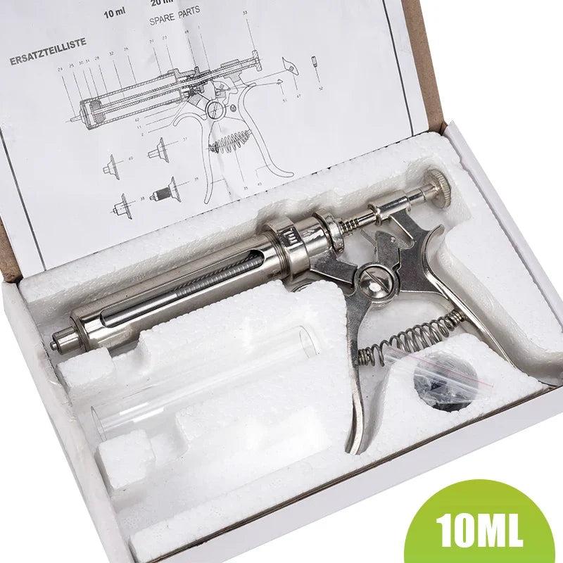 Veterinary Animal Continuous Injection Syringe, Stainless Steel
