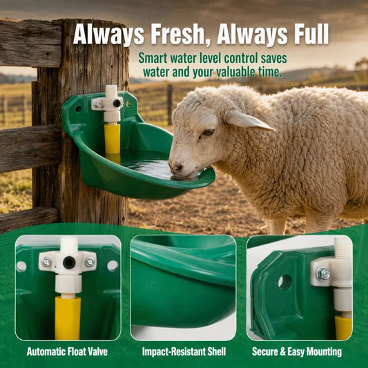Plastic Sheep Water Bowl Float Control Green - MyPetDollar.com