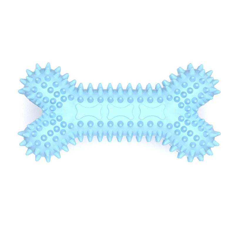 Rubber Dog Chew Toys Set Spiky Bone – 9 Colors