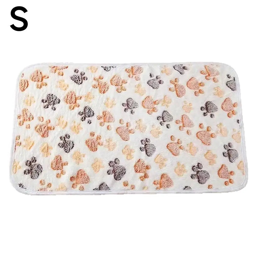 Washable Pet Warm Blanket Flannel Double Thick Fleece Paw Print Non, Soft