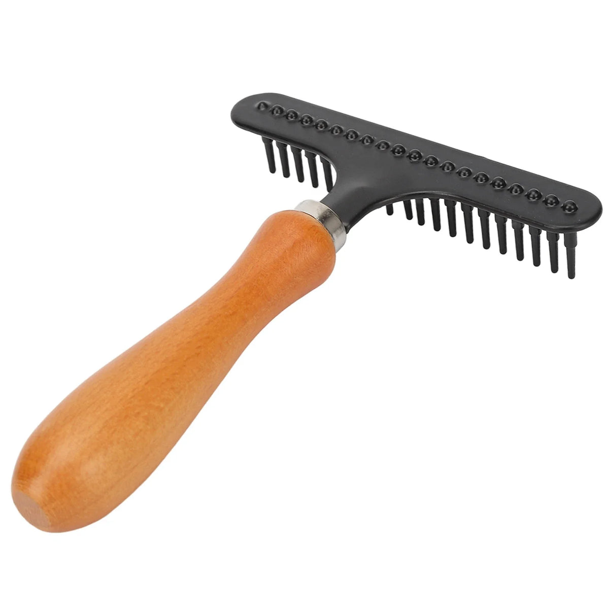 Pet Grooming Brush Handheld Cat Rake Wooden Handle