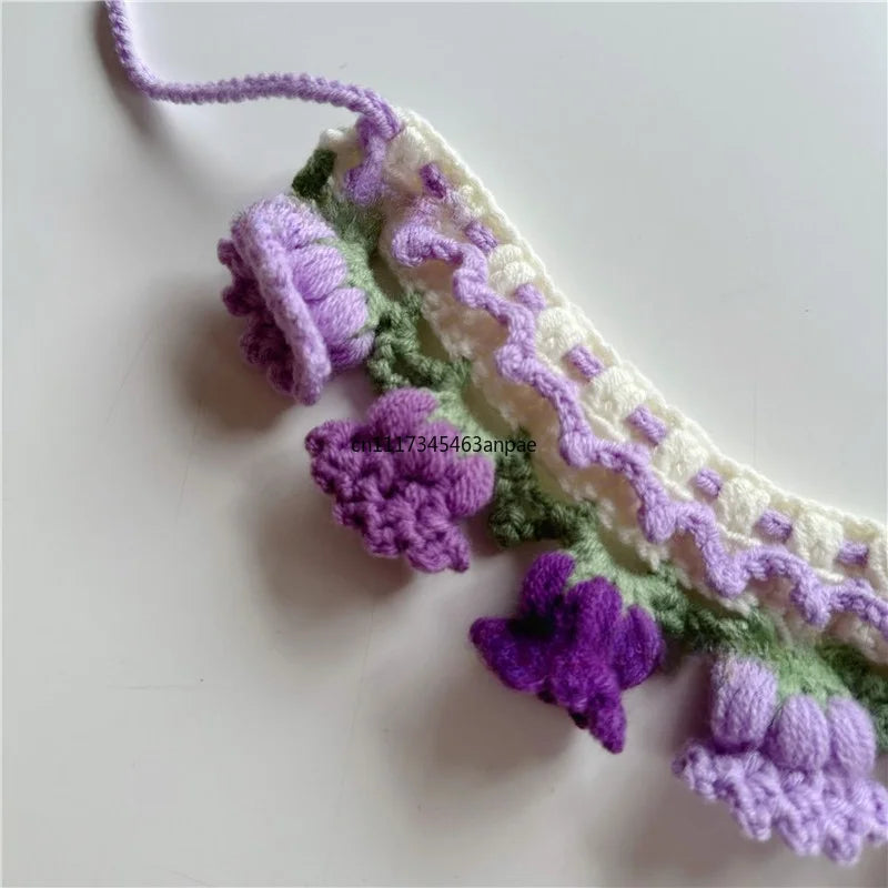 Pet Knitted Collar with Lily of the Valley - MyPetDollar.com