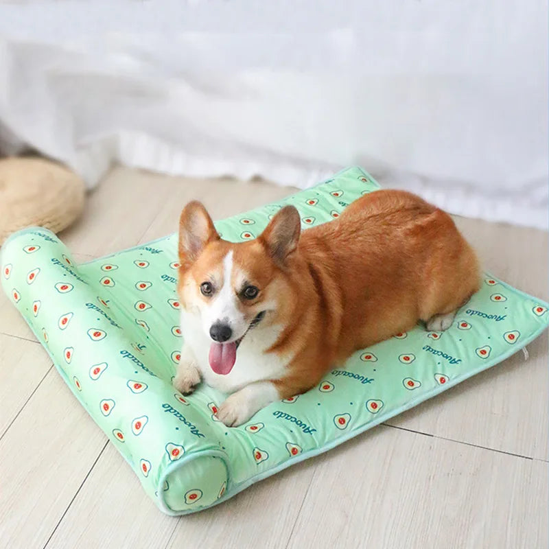 Ice Silk Pet Cooling Mat with Pillow, - MyPetDollar.com