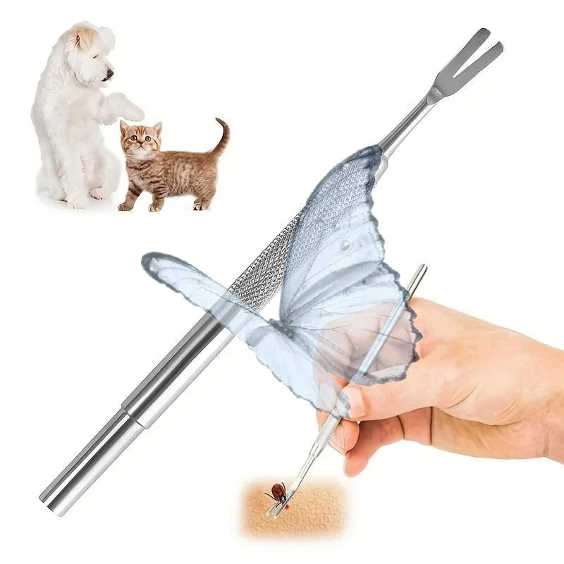 Stainless Steel Tick Fork Effective Design - MyPetDollar.com