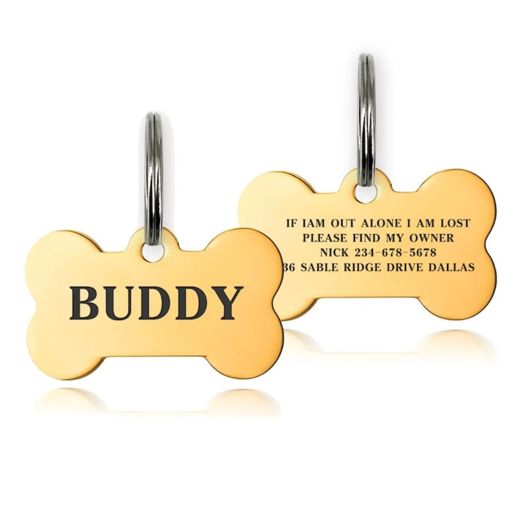Premium Engraved Personalised Dog ID Tag Dog - MyPetDollar.com