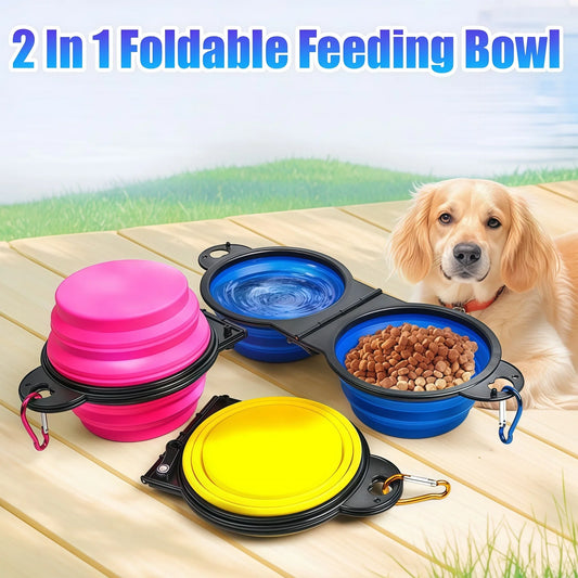 New 2 in 1 Collapsible Dog Travel Bowl - MyPetDollar.com