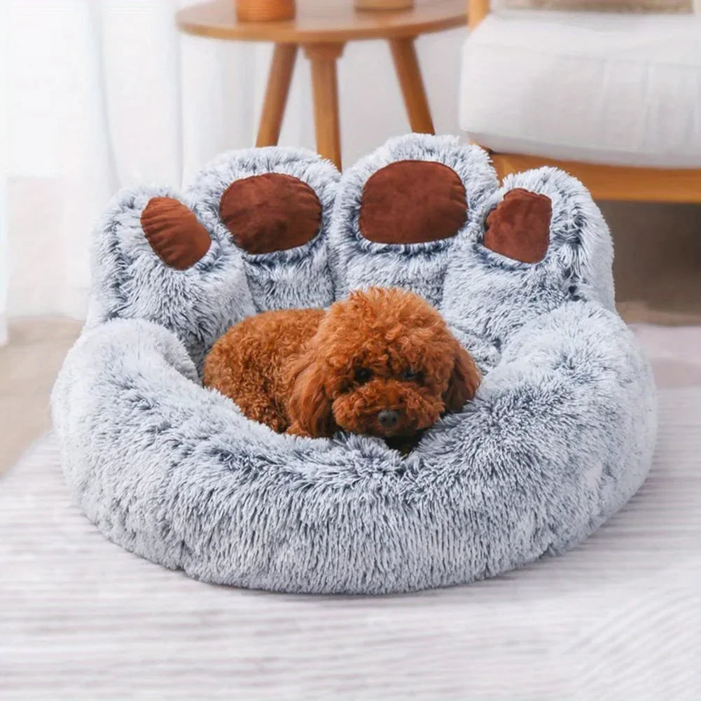 Cute Bear‑Paw Pet Sofa Bed Soft Fluffy Cozy - MyPetDollar.com