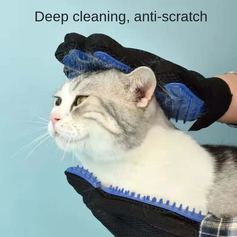 Silicone Pet Grooming Gloves Cats Hair Brush - MyPetDollar.com