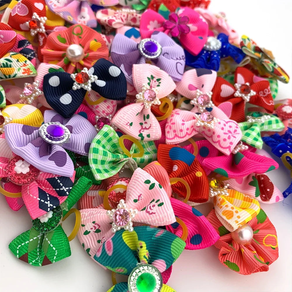 Set Cute Pet Bows Small Dogs Grooming - MyPetDollar.com