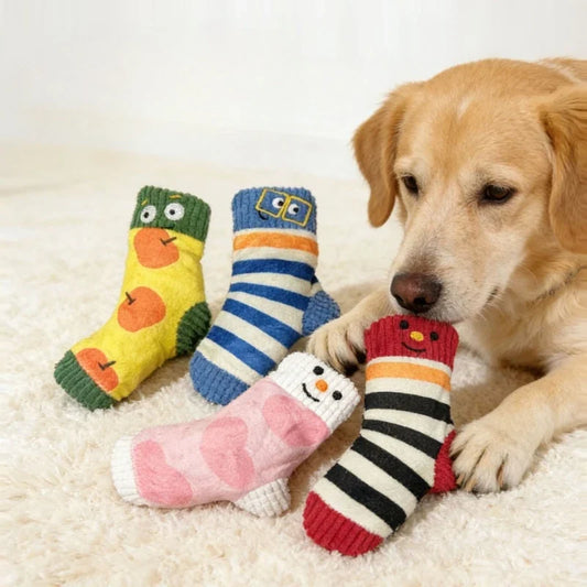 Cute Socks Plush Dog Play Toy Indestructible - MyPetDollar.com