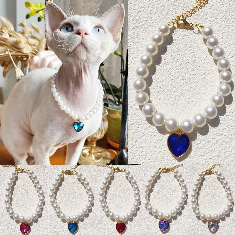Fashion Luxury Beaded Pearl Pet Choker Multi - MyPetDollar.com