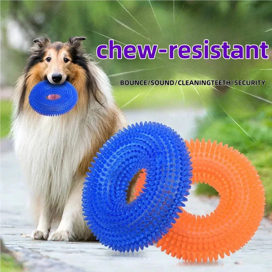 TPR Spiky Dog Chew Toy Squeaky Molar Durable - MyPetDollar.com