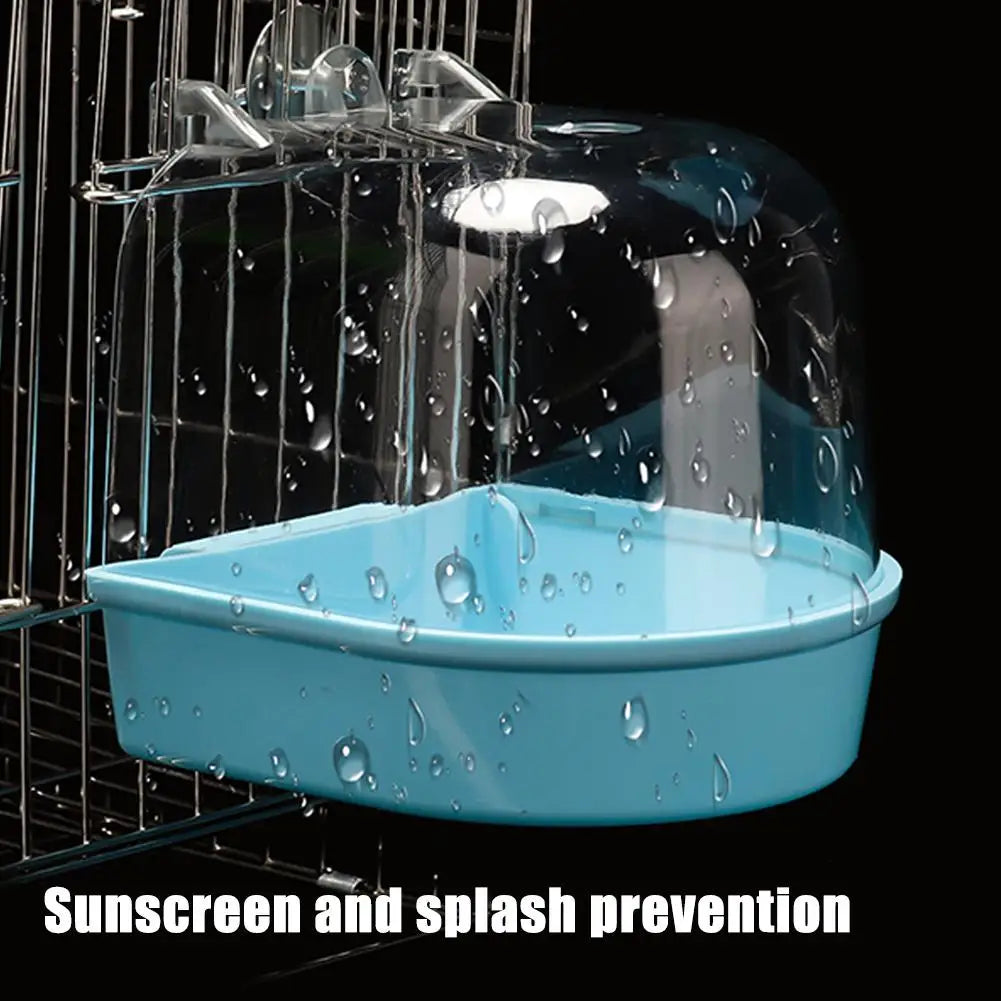 Clear Hanging Bird Bath for Cage Parakeet - MyPetDollar.com