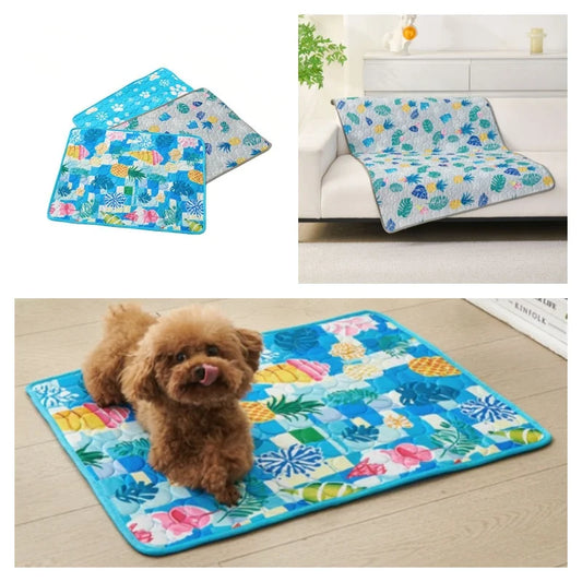 Summer Dog Cooling Mat Cool Ice Silk - MyPetDollar.com