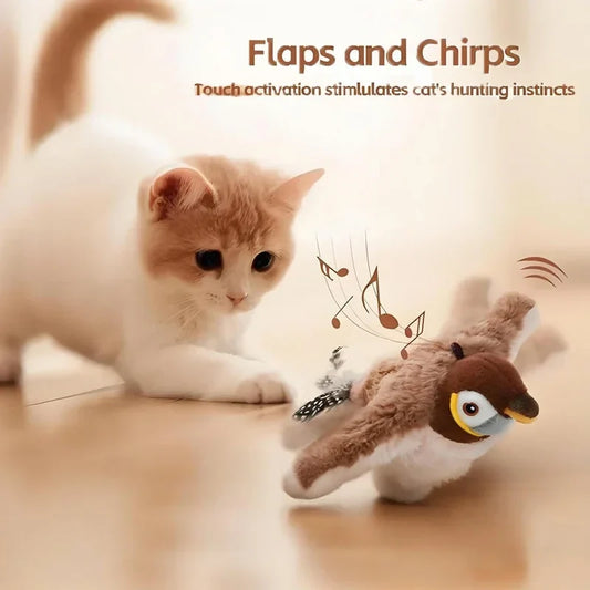 Interactive Cat Toy Flapping Bird with - MyPetDollar.com
