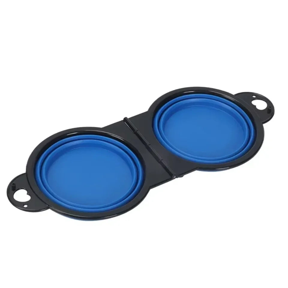 1-piece 2-in-1 Foldable Dual Bowl Feeding - MyPetDollar.com