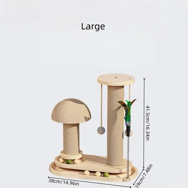 Durable Interactive Cat Scratching Post Tower with Jute Ball