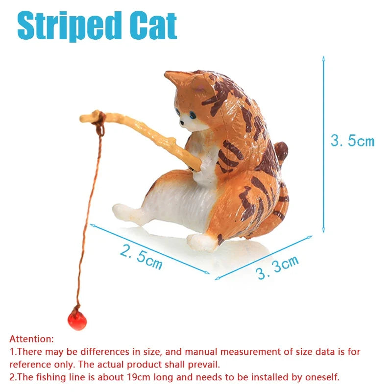 Small Fishing Cat Creative Aquarium Decoration – 2 Colors