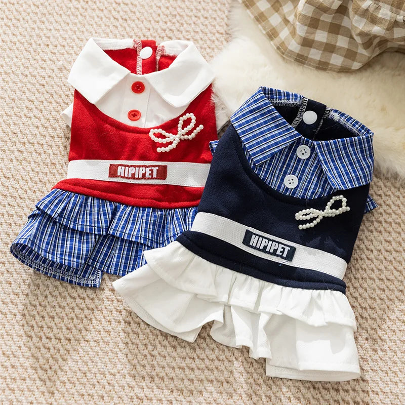 Pet clothes college pleated skirt teddy bear - MyPetDollar.com