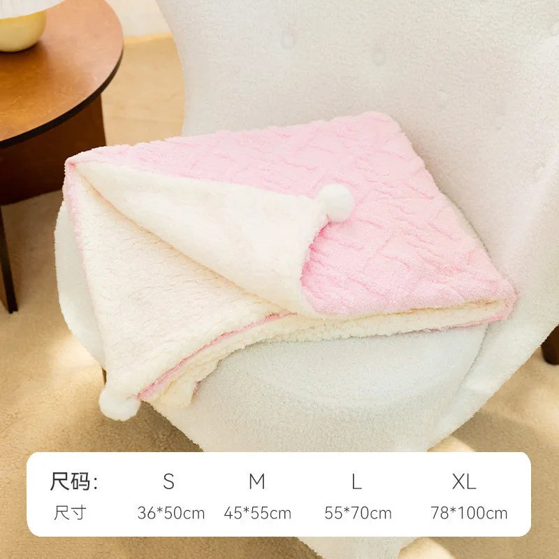 Pom-pom Edge Round Cloud Pet Deep Sleep Bed, Warm