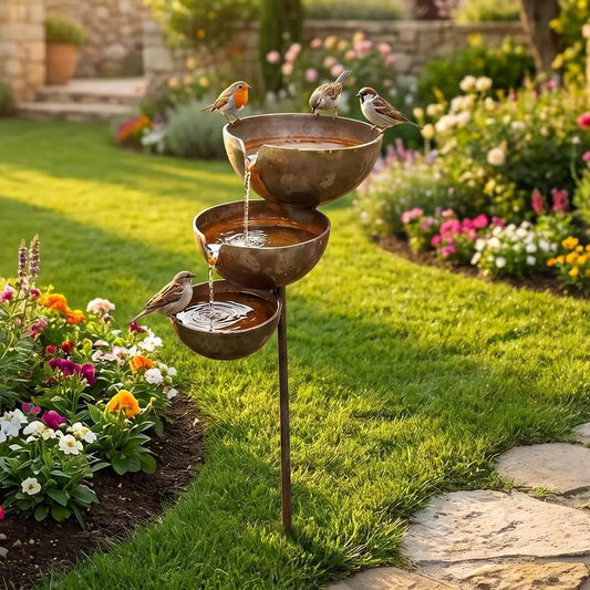 Vintage Iron 3-Layer Bird Water Bowl - MyPetDollar.com
