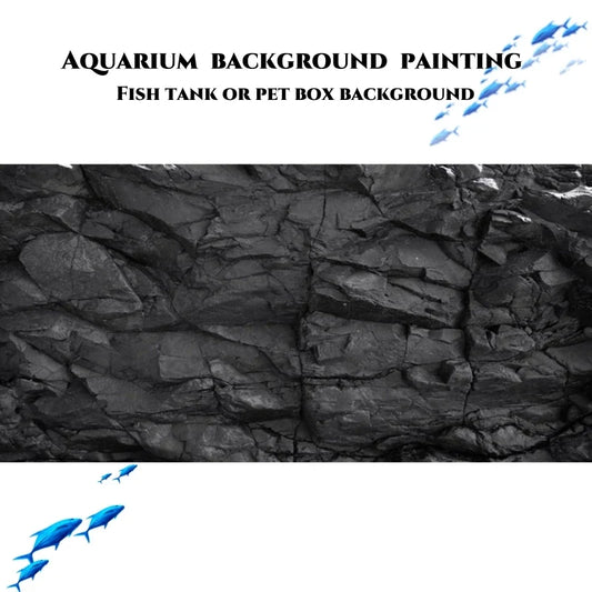 Black Rock, Fish Tank Background Painting, - MyPetDollar.com