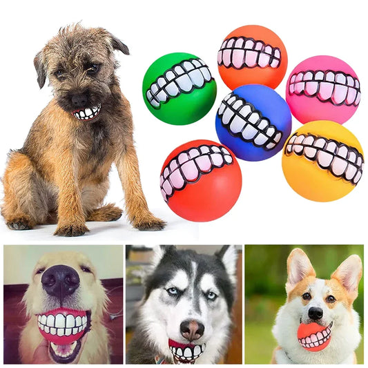 1/3/10pcs Rubber Dog Teeth Ball Toys Squeaky - MyPetDollar.com