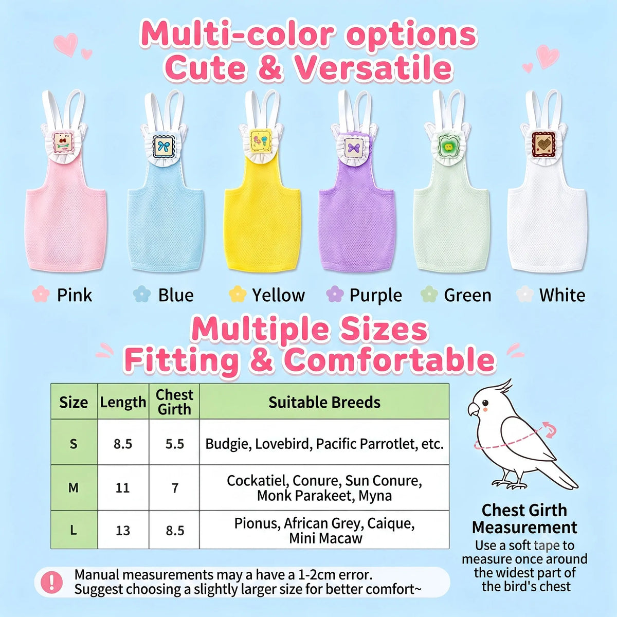 Universal Parrot Harness Vest with Leash for - MyPetDollar.com