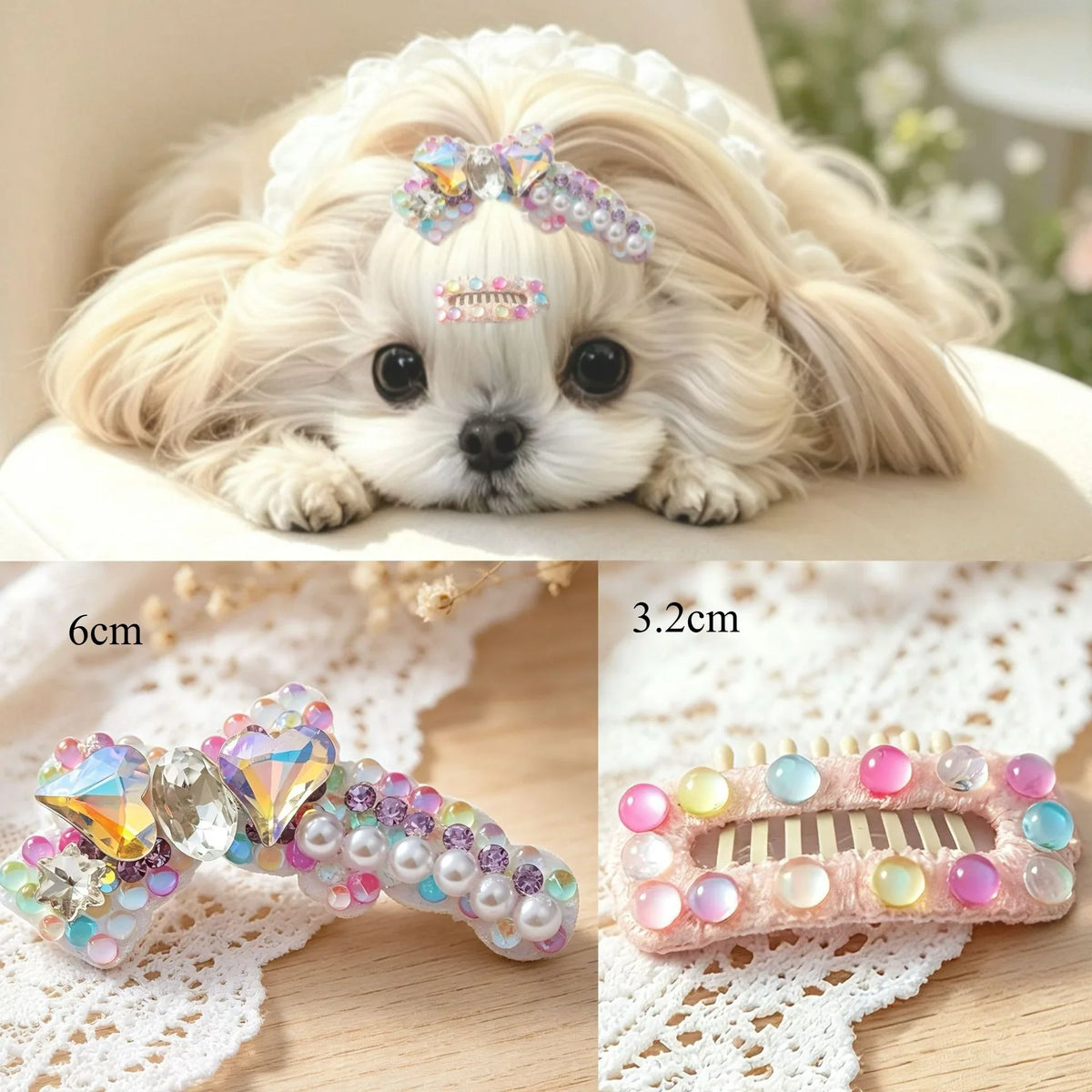 Gradient Candy Style Dog Hair Clips Practical Grooming – 7 Colors