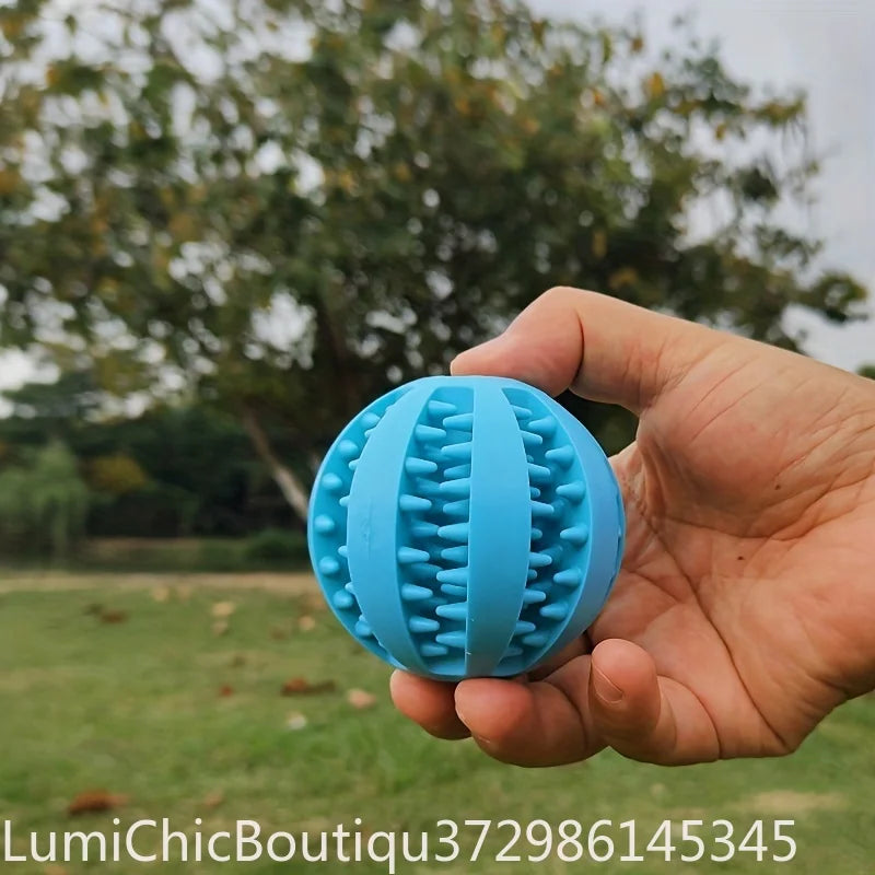 Rubber Treat‑Dispensing Dog Ball Toy Durable - MyPetDollar.com