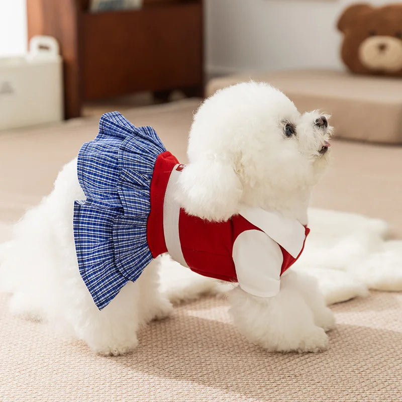 Pet clothes college pleated skirt teddy bear - MyPetDollar.com