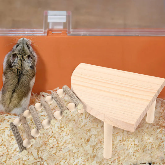 Hamster Wood Platform Solid Wooden Ladder - MyPetDollar.com