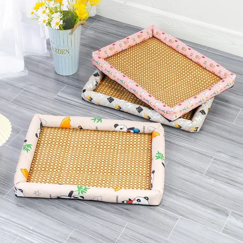 Summer Cooling Ice Nest Rattan Pet Bed Dog - MyPetDollar.com